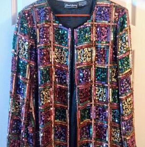 Gorgeous Silk Jewel Queen Sequin Jacket